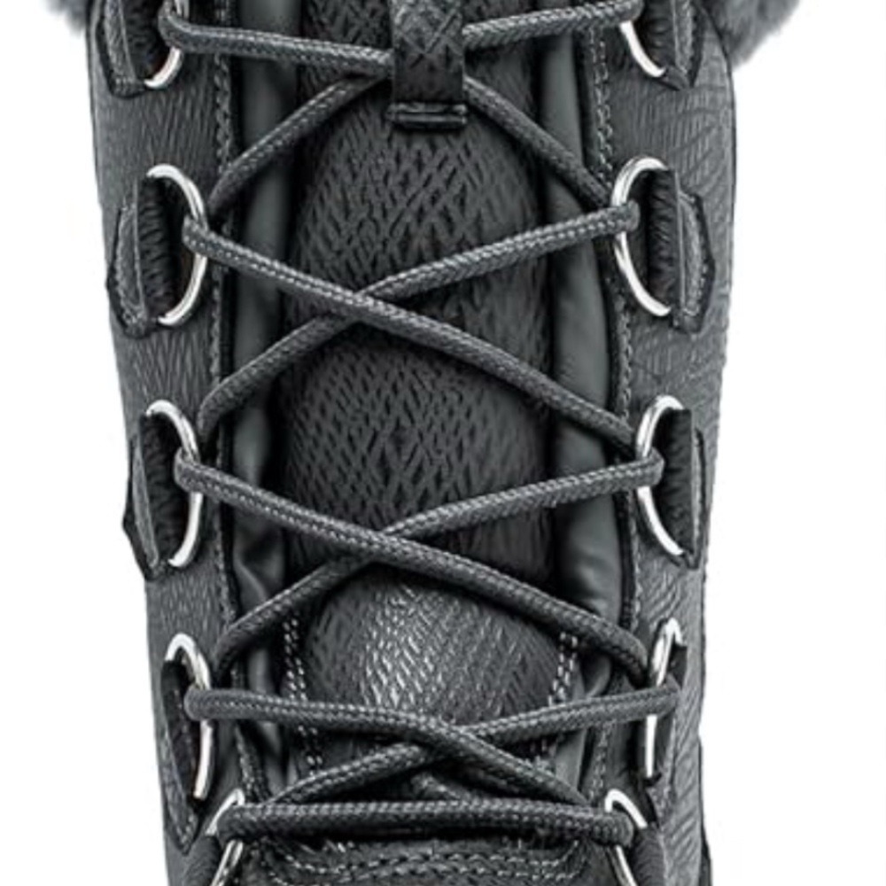 Hobibear Black and Gray Women's Winter Water Proof Snow Boots with Faux Fur - Picture 12 of 14